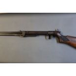 BSA pre war underlever cal 177 air rifle, fitted with a later rear sight, the stock marked BSA.