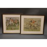 Mark Huskinson, four signed foxhunting prints,