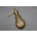 Frary Benham & Co. brass powder flask, with fluted body, the company only existed from 1855 to 1857.
