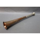 Kohler & Son silver plate and copper hunting horn, 22 cm long 4.