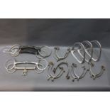 Five pairs of horse riding spurs by Swaine Adeney London, Maxwell Dover Street London,