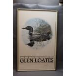 Glen Lotes a signed poster titled "The Art of Glen Lotes" with a common lune with chick, dated '87,