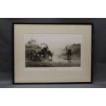 Archibald Thorburn a black and white print "Sable Antelope", by the Swan Electric Engraving Company,