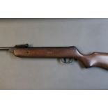 BSA Meteor cal 22 break barrel air rifle, the 15 1/4" barrel fitted with open sights. Serial No.