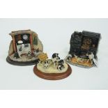 3 Border Fine Arts Collie ornaments, "Families Welcome",