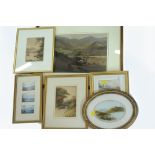 6 Lake district scenes, watercolours, etc.