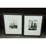 2 reproduction New York street scene photographs