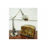 Modern Steepletone radio and Anglepoise style lamp