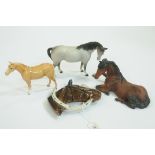 Beswick First Version grey mare, Palomino pony,