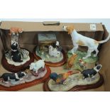 Box of Border Fine Arts figures, to include foxhound, "Home Comforts", Hi-Jinx", "Early Learning",