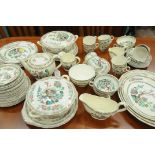 Indian Tree dinner service, comprising plates, tureens, teapot, gravy boat, etc.