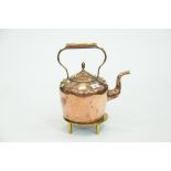 Brass trivet and brass and copper kettle