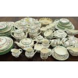 Copeland Spode Chinese Rose pattern dinner service, comprising ashettes, plates, teacups, saucers,