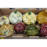 Box of lidded pickle pots,