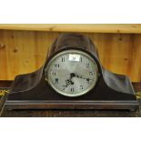 Mahogany mantle clock with key and pendulum