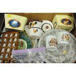 Foxhunting plates, Beauty & The Beast butter dishes, thimbles, etc.