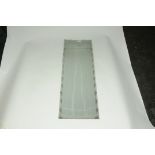 Rectangular frameless mirror, 92 cm x 30 cm,