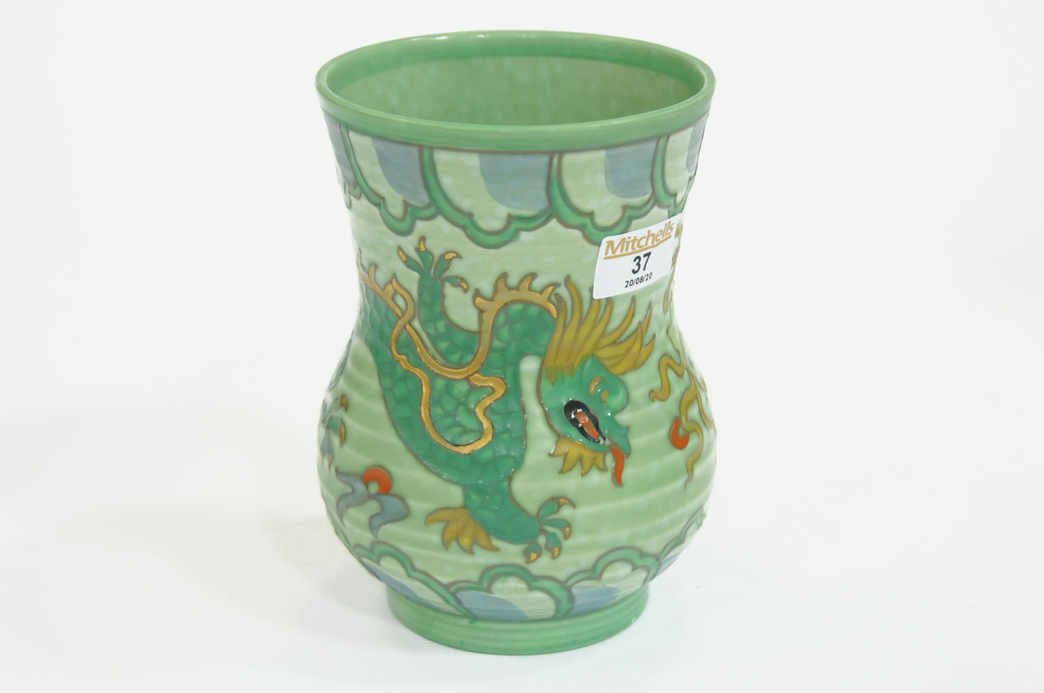 Crown ducal Charlotte Rhead Dragon pattern vase