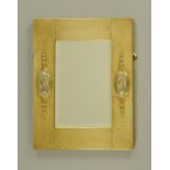 Arts and Crafts brass framed mirror,