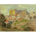 Harry Bush (1883-1957), oil on board "Castle South of France", 14 cm x 18 cm,