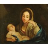 A 19th century oil painting on canvas Madonna and Child, 62 cm x 74 cm, in original gilt frame.