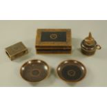 Smoking Interest - Five pieces of cloisonne, including lighter, cigarette box,