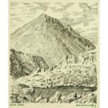 Alfred Wainwright (1907-1991), an original pen and ink drawing "High Crag", 20 cm x 18 cm, framed,