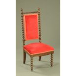 A Victorian simulated rosewood nursing chair,