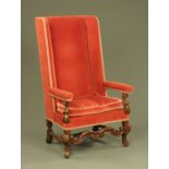 A large throne type armchair,