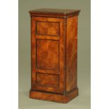 A Victorian walnut music pedestal cabinet,