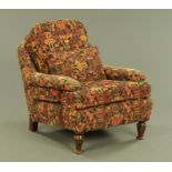 A late Victorian mahogany armchair,