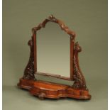 A Victorian mahogany dressing table mirror,