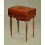 A William IV mahogany twin drop flap side table,