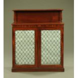 A Regency mahogany chiffonier, with rear upstand and shelf,