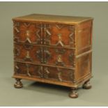 A 19th century oak chest of drawers,