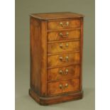 A 19th century mahogany pedestal chest of six drawers,