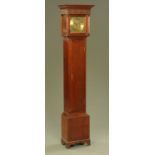 A mahogany longcase clock, with two-train striking movement, with brass dial,