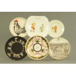 A Shelley Mabel Lucie Attwell Fairy Folk plate, and five other decorative plates.