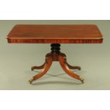 A George III mahogany rectangular table, with moulded edge, snap action,