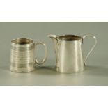 A silver cream jug, with sparrow beak spout, Birmingham 1904, maker Charles Turman Burrows,