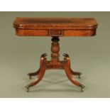 A Regency mahogany turnover top tea table,
