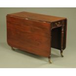 A 19th century mahogany twin drop flap dining table,
