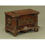 A Victorian oak casket,
