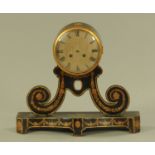 A 19th century papier mache mantle clock,