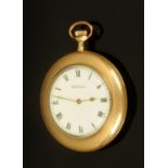 A Waltham gold plated pocket watch, knob wind with Roman numerals, case diameter 48 mm.