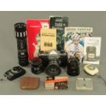 A Pentax Asahi 35 mm SLR camera, with super-Takumar 1:1.