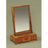 A George III mahogany dressing table mirror, rectangular,