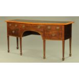 A 19th century mahogany satinwood crossbanded bowfronted sideboard,