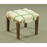A Georgian mahogany rectangular stool, in need of reupholstery,