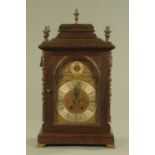 A George III style oak bracket clock,